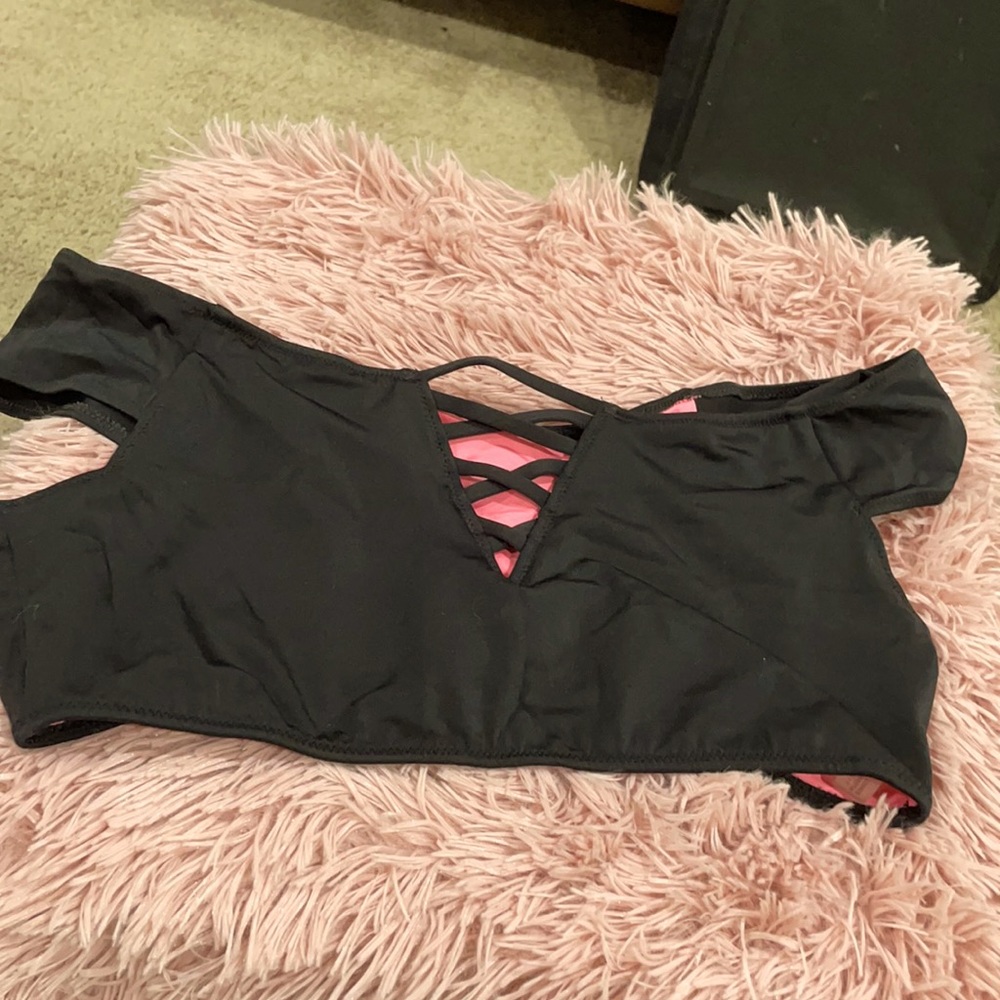 COPY - Pink off the shoulder bikini top